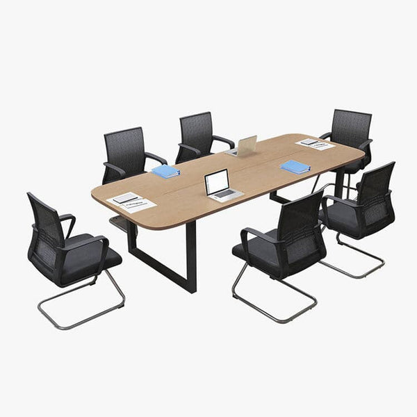 ミーティングテーブル　会議テーブル　会議用テーブル　シンプル　モダン　メラミン化粧板　スチールフレーム　オーク  ウォールナット HYZ-427