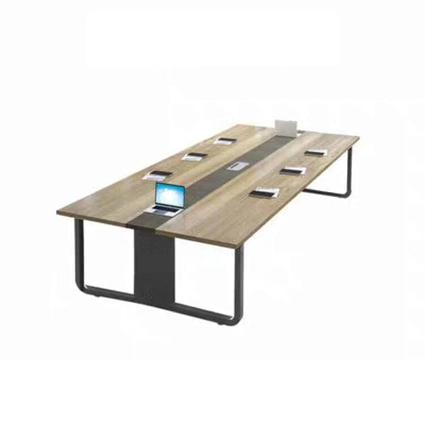 会議テーブル　ミーティングテーブル　テーブル　デスク ワークデスク　メラミン化粧板　スチール脚 アルミ合金　コードホール　焼付塗装　スタイリッシュ  HYZ-462