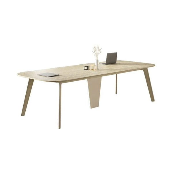会議テーブル　ミーティングテーブル　テーブル デスク ワークデスク  長方形テーブル　おしゃれ　木目調　ハの字構造　R仕上げ　メラミン化粧板  HYZ-440