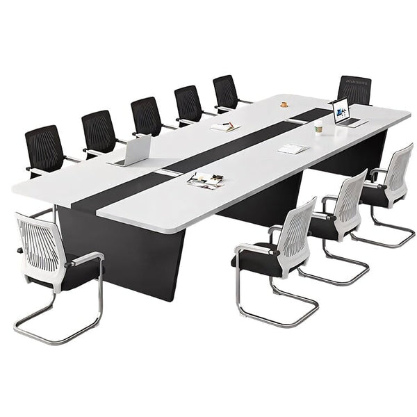 ミーティングテーブル　会議テーブル　会議用テーブル　配線ボックス　ホワイト　ブラック　モダン　シンプル　おしゃれ　HYZ-415