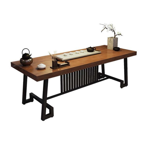 テーブル　木製テーブル　スチールフレーム　ワニス仕上げ　アジャスター　重厚感　CSZ-400