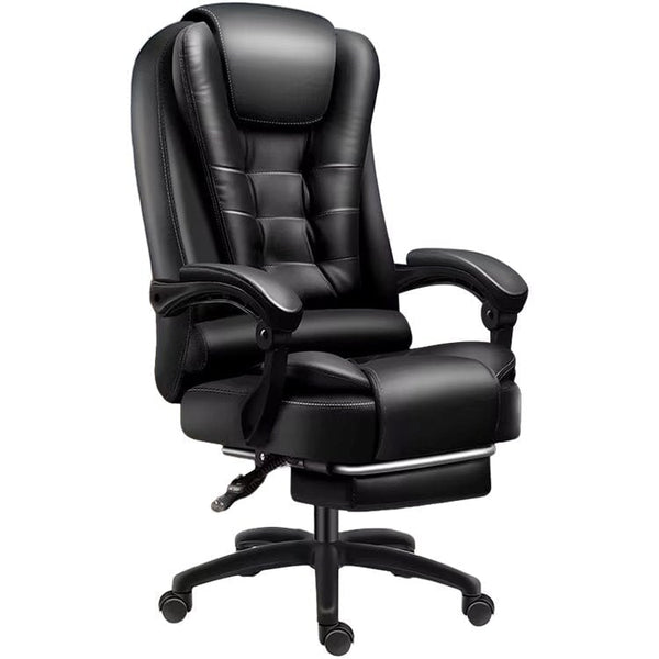 チェア　オフィスチェア　ワークチェア　事務椅子　ワーク椅子　椅子　回転チェア　ロッキング機能　フットレスト付き　静音キャスター　革張り　ラテックスクッション　昇降機能　ホワイト　BGY-408