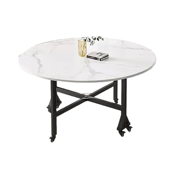 テーブル　ダイニングテーブル　丸テーブル　折りたたみ式　食卓　キャスター付き　リビング　円形　カジュアル   SNZ-403