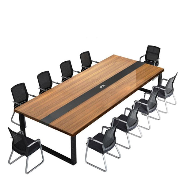 ミーティングテーブル　会議テーブル　会議用テーブル　シンプル　モダン　ロの字脚　スチール脚　ワイヤリングBOX　メラミン化粧板   HYZ-414